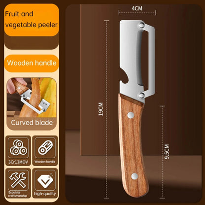 Elevate Your Cooking with Our Stainless Steel Vegetable Peeler Featuring a Comfortable Wooden Handle – Perfect for Effortless Peeling and Slicing!
