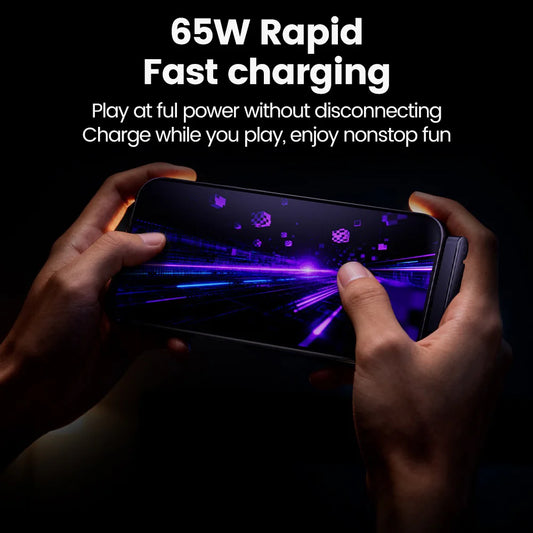 65W USB Fast Charging Cable with Foldable Phone Holder - 2-in-1 Type-C Quick Charge Data Cable for Mobile Devices