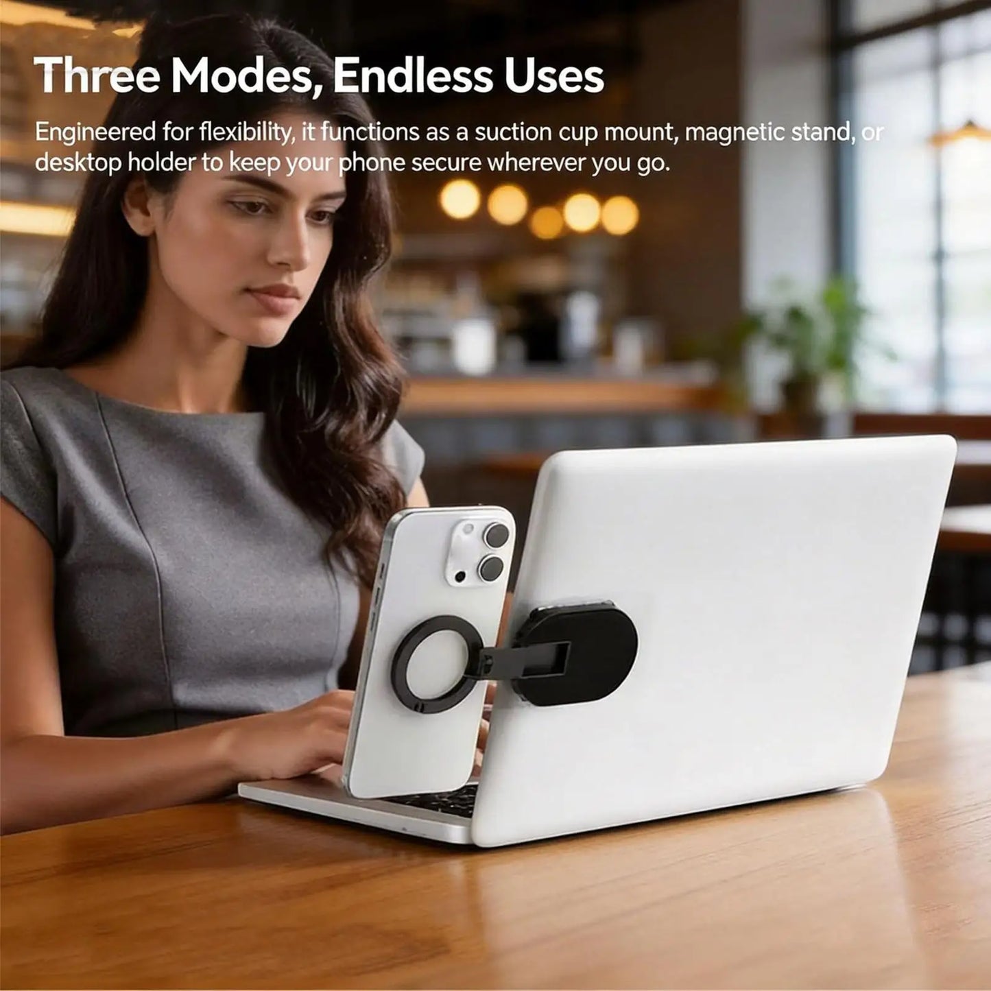Revolutionary 360-Degree Magnetic Phone Mount - Your Ultimate Dashboard Companion for Effortless One-Handed Use at Home and in the Car