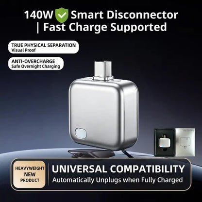 Revolutionary 140W Battery Guard with Smart Auto-Stop Charging - The Ultimate Overnight Charging Solution for Phones, Laptops, and Tablets!