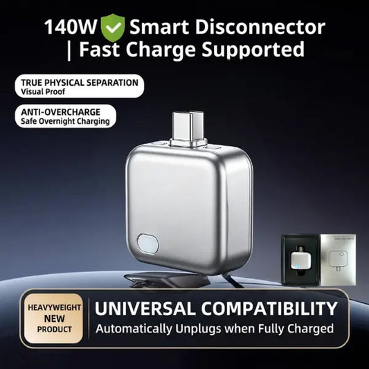 Revolutionary 140W Battery Guard with Smart Auto-Stop Charging - The Ultimate Overnight Charging Solution for Phones, Laptops, and Tablets!