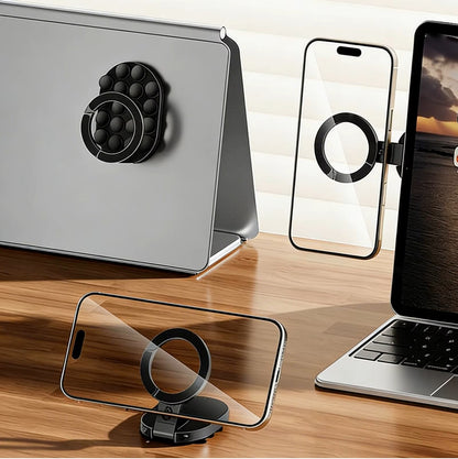 Revolutionary 360-Degree Magnetic Phone Mount - Your Ultimate Dashboard Companion for Effortless One-Handed Use at Home and in the Car
