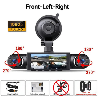Ultimate 360-Degree Dash Cam with Four Cameras, Night Vision, and Loop Recording for Unmatched Vehicle Protection