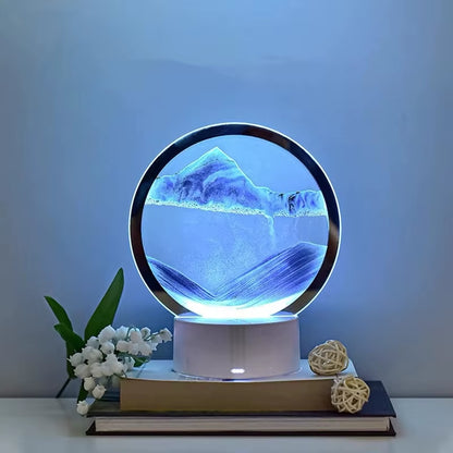 Illuminate Your Space with the Quicksand Table Lamp - Mesmerizing Hourglass Design with Colorful Water Effects and 3D Sand Painting