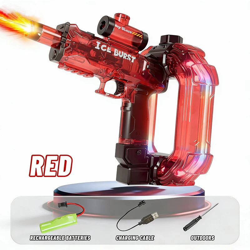 Ring-Shaped Electric Water Gun Kids Cool Toy Automatic Water Squirt Gun with Colorful Lights and Sound Summer Outdoor Toy Gift