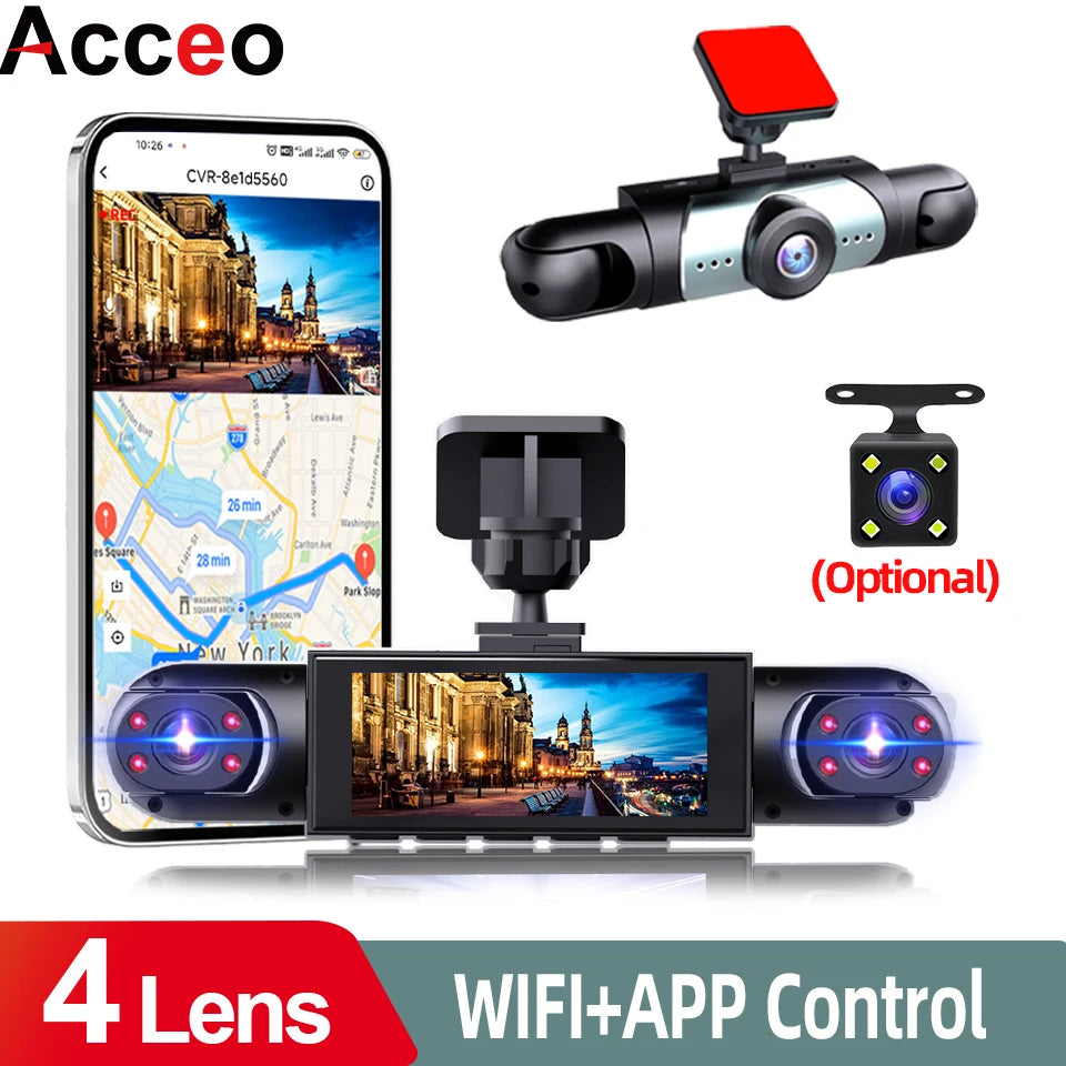 Revolutionary 1080P Four-Channel Dash Cam with Exceptional Night Vision and 24/7 Parking Protection
