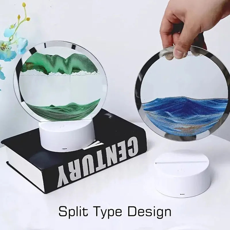 Enchanting Quicksand Table Lamp - Transform Your Space with Mesmerizing 3D Sand and Water Effects