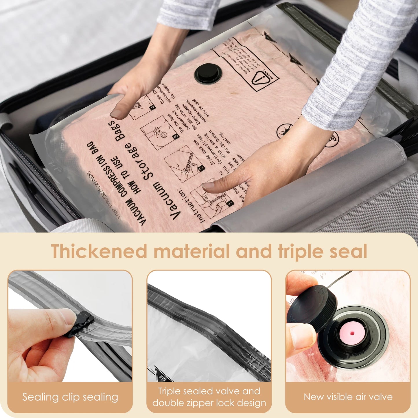 Maximize Your Space with the 8-Piece Vacuum Storage Bag Set and USB Electric Pump - Fast Compression & Triple Seal Protection for Travel and Home