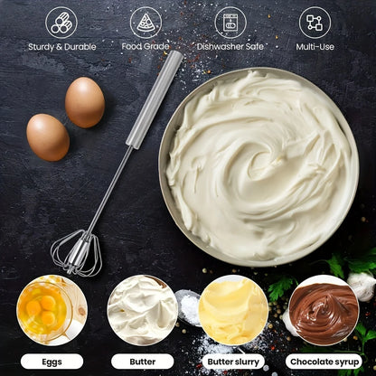 Revolutionize Your Baking with the Ultimate Stainless Steel Semi-Automatic Egg Beater - Effortless Mixing Awaits!