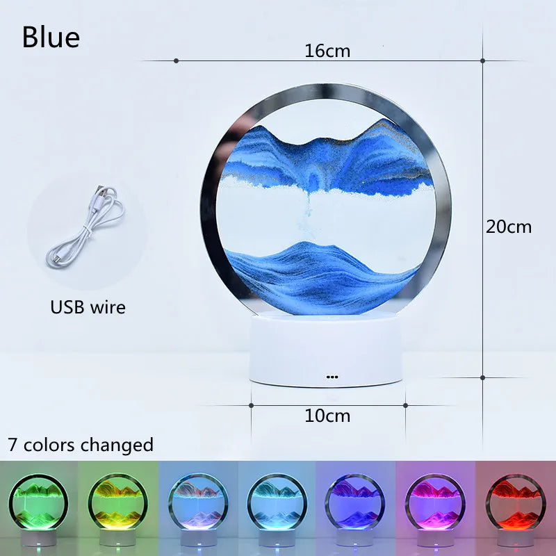 Enchanting Quicksand Table Lamp - Transform Your Space with Mesmerizing 3D Sand and Water Effects
