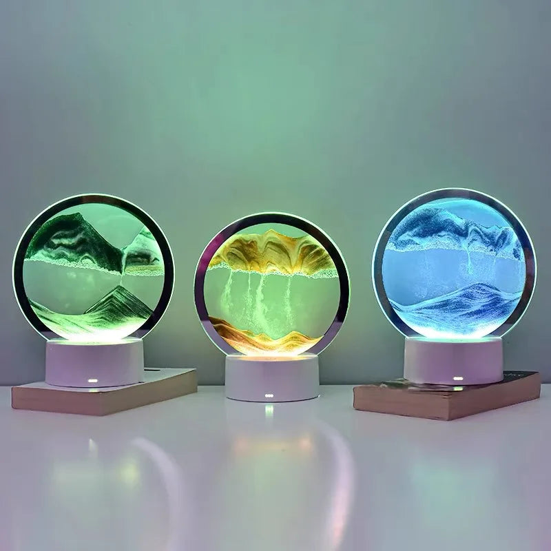 Enchanting Quicksand Table Lamp - Transform Your Space with Mesmerizing 3D Sand and Water Effects