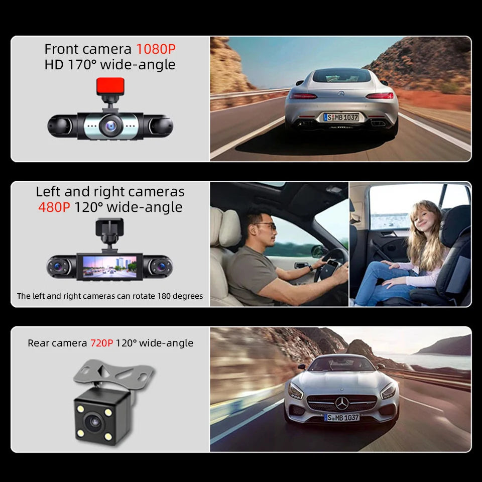 Revolutionary 1080P Four-Channel Dash Cam with Exceptional Night Vision and 24/7 Parking Protection