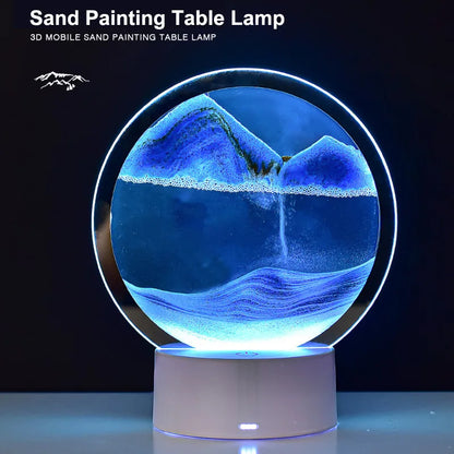 Enchanting Quicksand Table Lamp - Transform Your Space with Mesmerizing 3D Sand and Water Effects