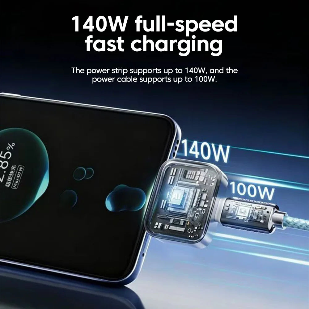 Experience Lightning-Fast Charging with the 140W PD Fast Charger Splitter - Perfect for iPhone 17 and Samsung Devices!
