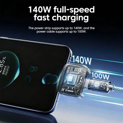 Experience Lightning-Fast Charging with the 140W PD Fast Charger Splitter - Perfect for iPhone 17 and Samsung Devices!