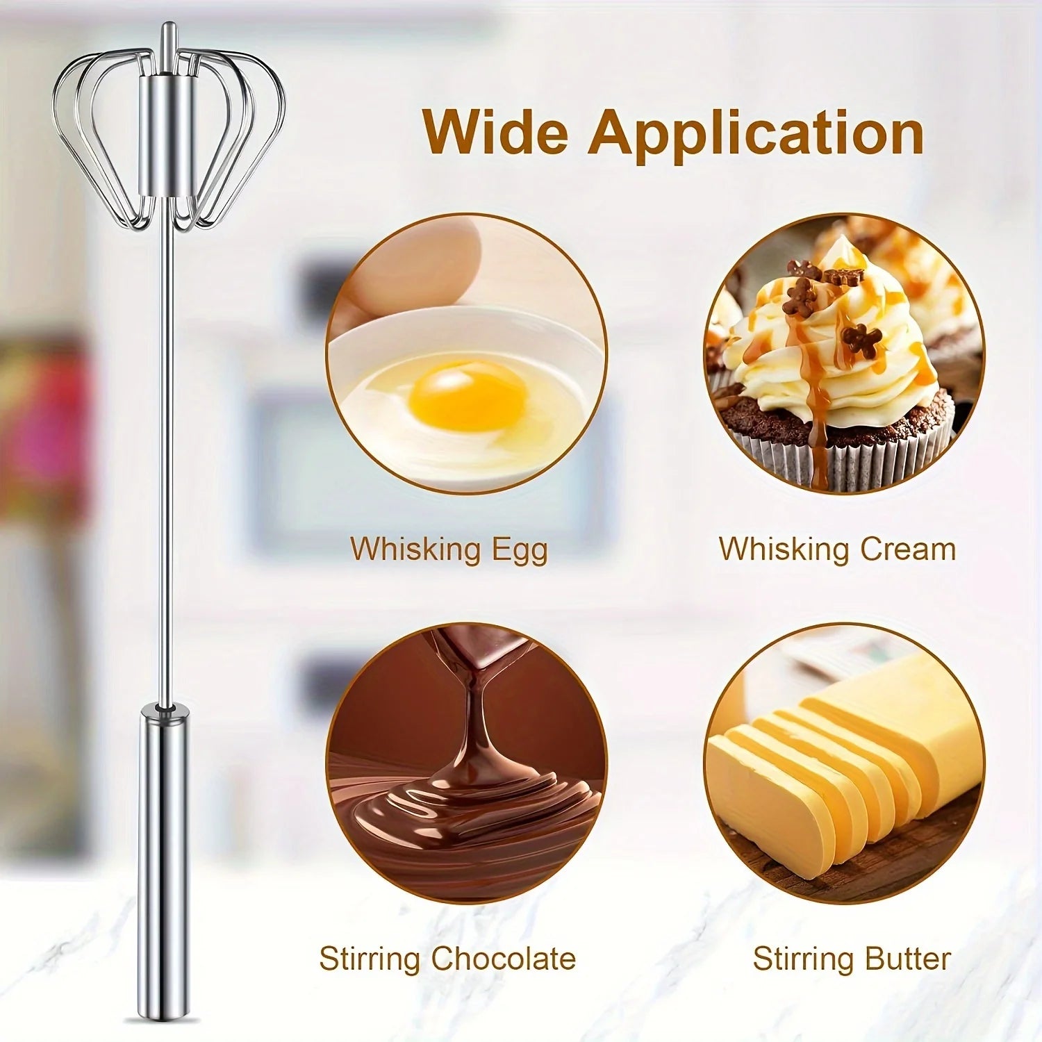 Revolutionize Your Baking with the Ultimate Stainless Steel Semi-Automatic Egg Beater - Effortless Mixing Awaits!