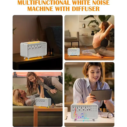 Transform Your Space with the 4-in-1 HiFi Bluetooth Speaker: LED Night Light, White Noise Sleep Aid, Humidifier, and 8 Soothing Natural Sounds